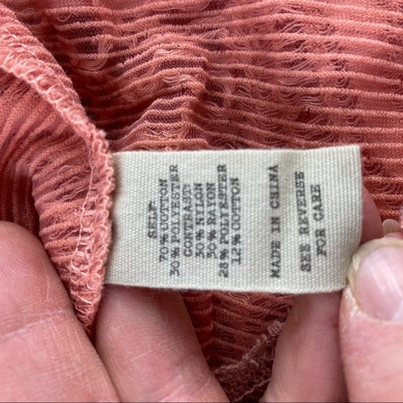 Gimmicks by BKE pink boho cut out lace embroidered LS top, XS - Picture 6 of 11